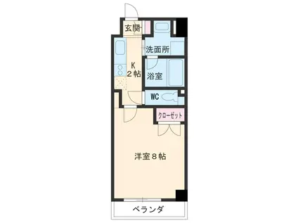 アールズヒルズ社台(1K/4階)の間取り写真