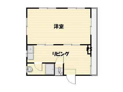 スカイレジデンス2号棟(1LDK/1階)の間取り写真