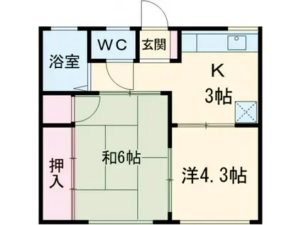 シティハイムコジマ(2K/2階)の間取り写真