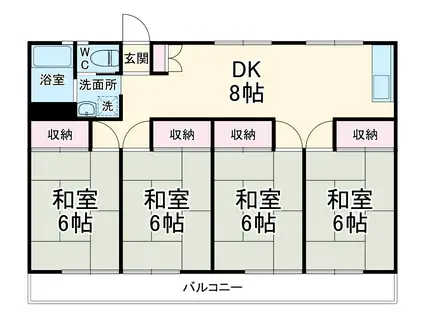 ハイツバロン(4DK/1階)の間取り写真