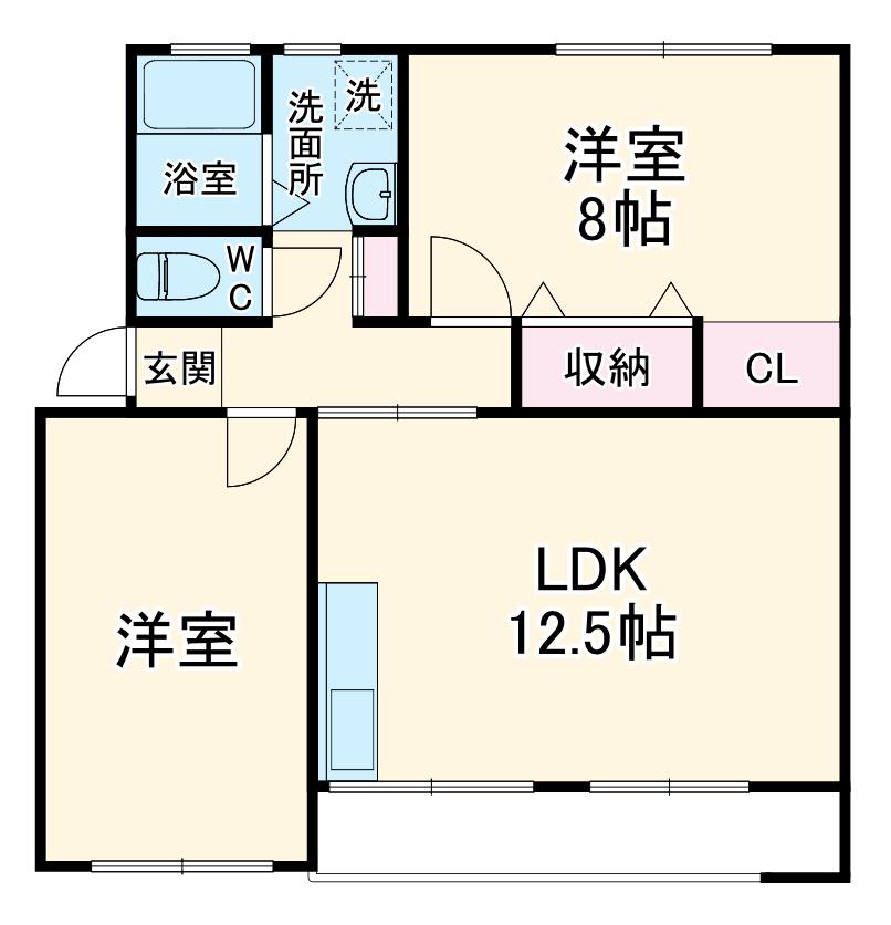 船橋グリーンハイツ(2LDK/3階)の間取り写真