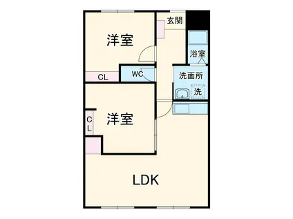 ピボットマンション池下(2LDK/5階)の間取り写真