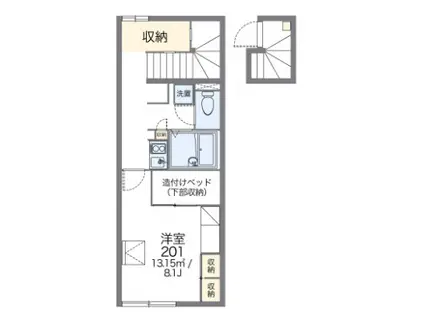 レオパレスクリスマスローズ(1K/2階)の間取り写真