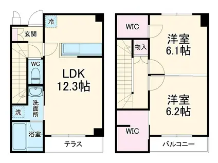 AZURE.K(2LDK/1階)の間取り写真