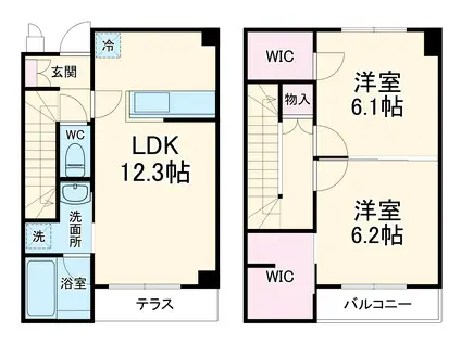 AZURE.K(2LDK/1階)の間取り写真