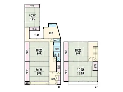 名鉄名古屋本線 東岡崎駅 徒歩14分 2階建 築89年(5DK)の間取り写真