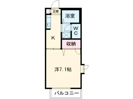 ディアスやまもと(1K/1階)の間取り写真