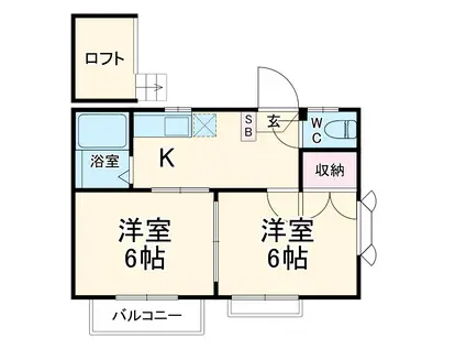 小田急相模原第15レジデンス(2K/2階)の間取り写真