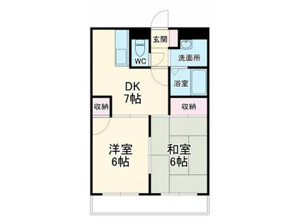 サンライズ久喜1(2DK/1階)の間取り写真