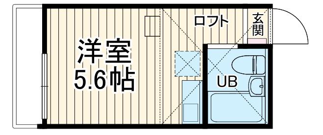 ユナイト上中里ジェイミー(ワンルーム/2階)の間取り写真