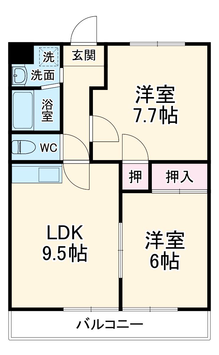 プルミエ(2LDK/4階)の間取り写真