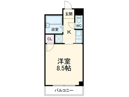 フォレスト宝(1K/3階)の間取り写真