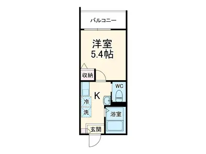 MELDIA新百合ヶ丘(1K/1階)の間取り写真