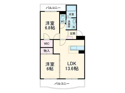 アレイズ和合(2LDK/1階)の間取り写真