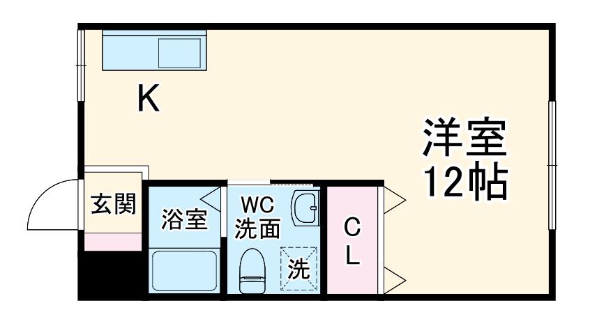 コーポ御前(ワンルーム/3階)の間取り写真