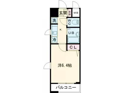 ドゥーエ練馬Ⅱ(1K/8階)の間取り写真