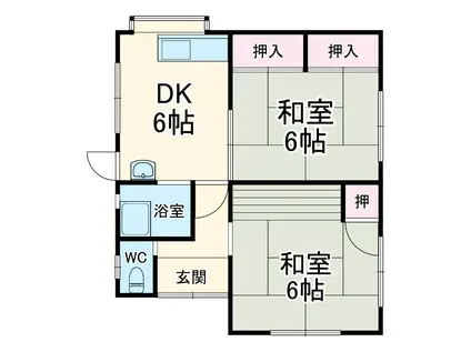 東海道本線 藤枝駅 徒歩42分 1階建 築44年(2DK)の間取り写真