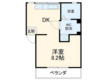 アビエス藤が丘(ワンルーム/1階)の間取り写真