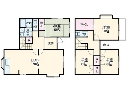 名古屋市鶴舞線 植田駅(名古屋市営) 徒歩12分 2階建 築37年(4LDK)の間取り写真
