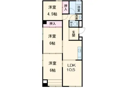 ナカクニビル(3LDK/5階)の間取り写真