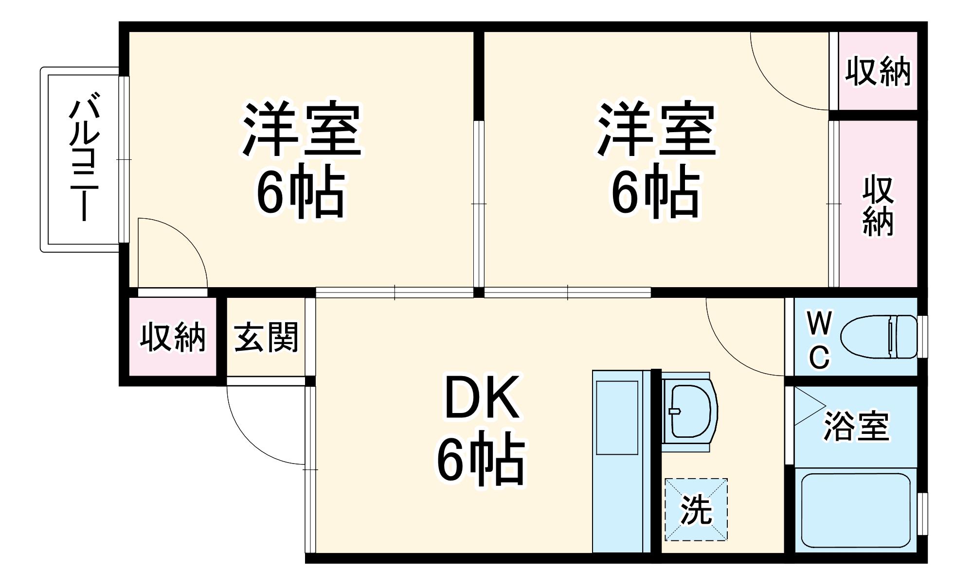 セジュール新橋Ⅰ(2DK/2階)の間取り写真