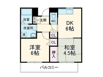 ニューフレンドマンション(2DK/1階)の間取り写真