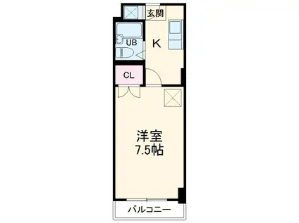 カーサノア八事(1K/1階)の間取り写真