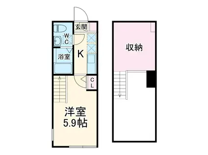 LETE ELEGANCEⅡ(1K/1階)の間取り写真