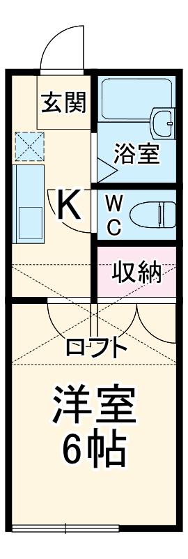 プランティング(1K/2階)の間取り写真
