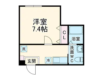 ハーミットクラブハウスSWING(1K/2階)の間取り写真