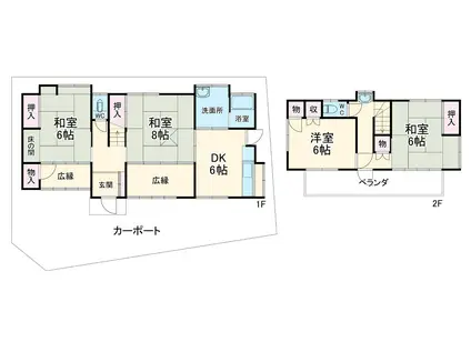 高崎線 行田駅 徒歩9分 2階建 築50年(4DK)の間取り写真