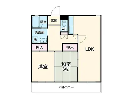上岡田ガーデンハイツ(2LDK/1階)の間取り写真