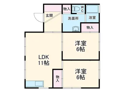 セジュールソフィエ(2LDK/2階)の間取り写真