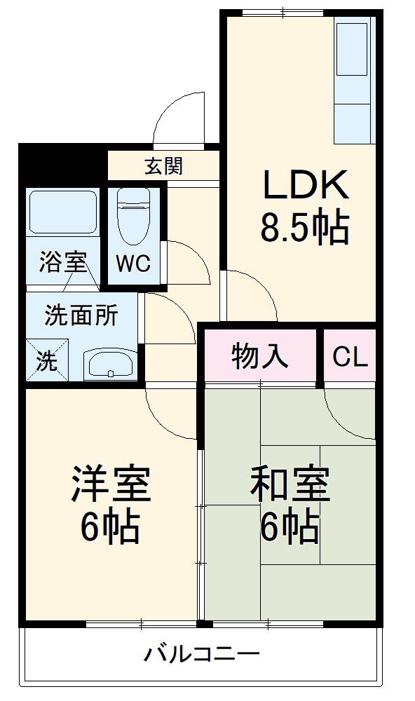 サンフラワー一番(2LDK/1階)の間取り写真