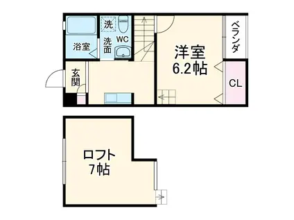 マーベラス柴田(1K/2階)の間取り写真