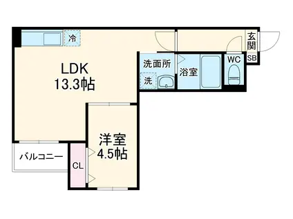 JACK CHUJOⅠ(1LDK/3階)の間取り写真