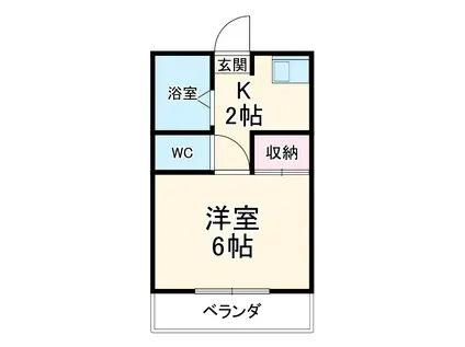 ル・ソレイユ(1K/1階)の間取り写真