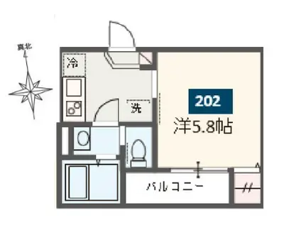 MELDIA八王子(1K/3階)の間取り写真
