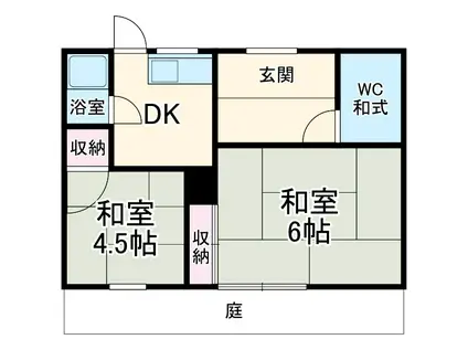 名鉄常滑線 新舞子駅 徒歩4分 1階建 築50年(2DK/1階)の間取り写真