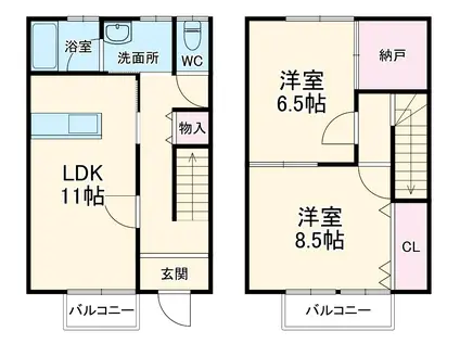 サンクレアⅡ(2LDK)の間取り写真