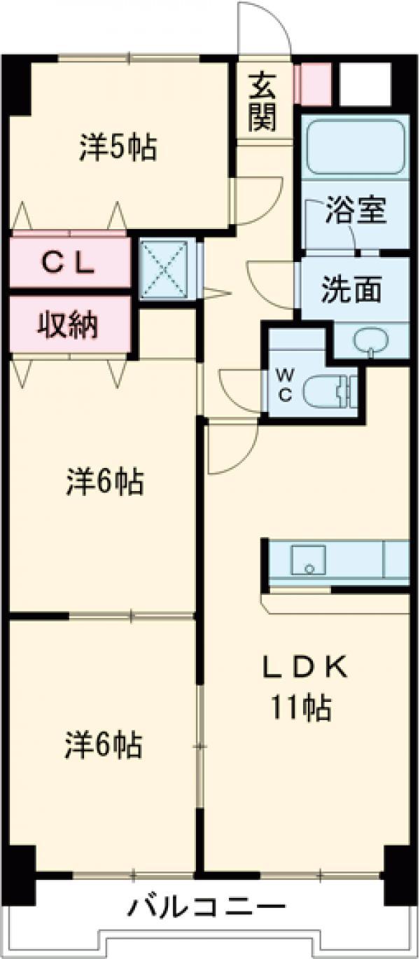 メゾンラユール(3LDK/3階)の間取り写真