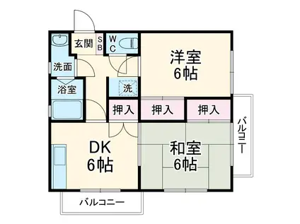 メゾン・スリーオーク(2DK/4階)の間取り写真