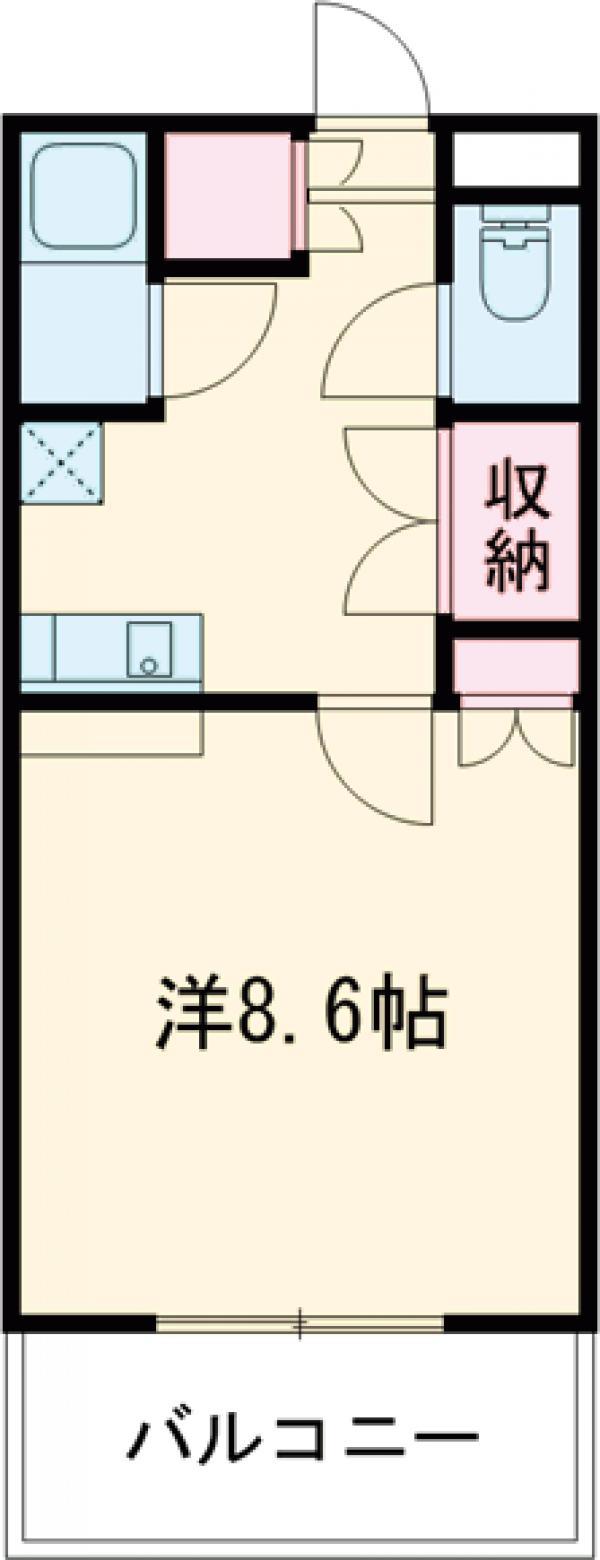 アイビス小絹A(1K/1階)の間取り写真