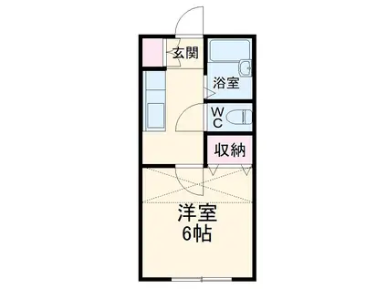 カーザ方丈(1K/2階)の間取り写真