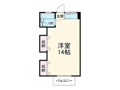 第1むさしマンション(ワンルーム/2階)の間取り写真