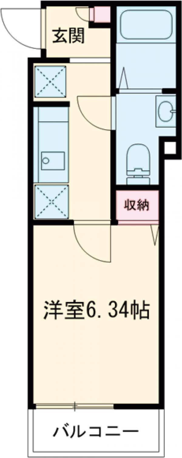 MQUARTO尾久(1K/1階)の間取り写真