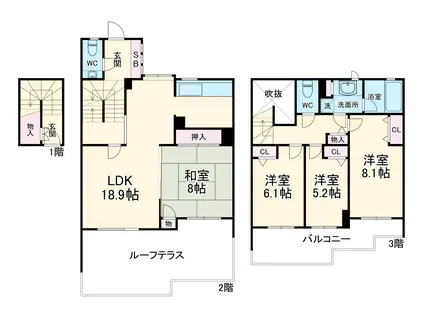 ライオンズテラス港北ニュータウン弐番館(4LDK)の間取り写真