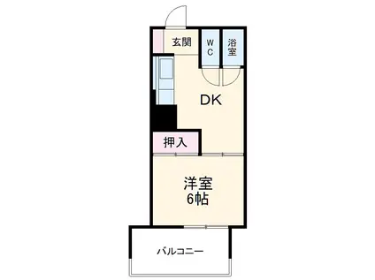 はとビル(1DK/5階)の間取り写真