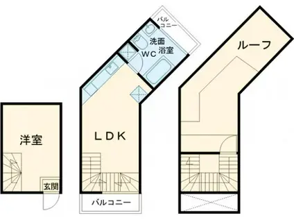 COMS UEHARA(1LDK/4階)の間取り写真
