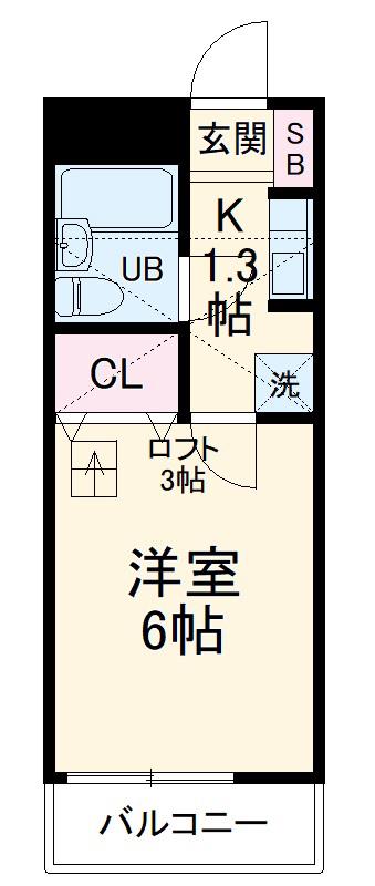 ドエル高津(1K/1階)の間取り写真